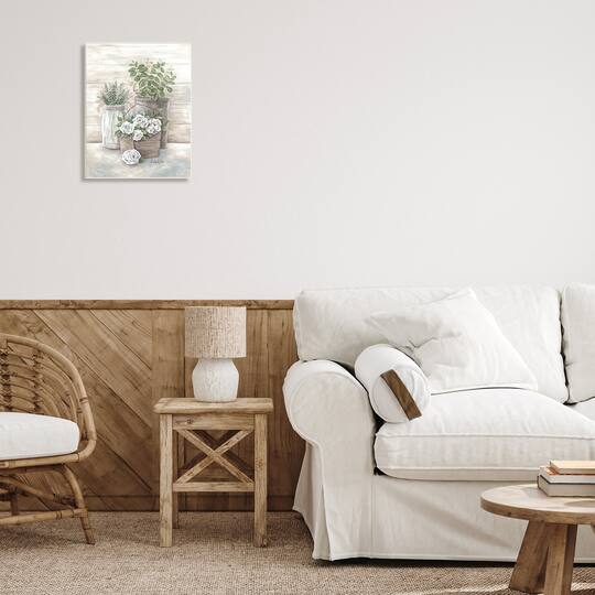 Stupell Industries Country Succulents Botanicals Rustic Jar Wall Plaque Art